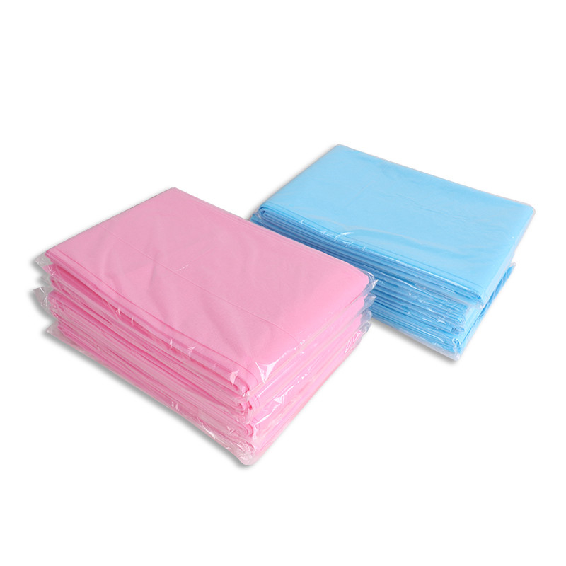 अस्पताल के उपयोग के लिए पीपी गैर बुना कपड़ा डिस्पोजेबल बिस्तर शीट नीला गुलाबी रंग