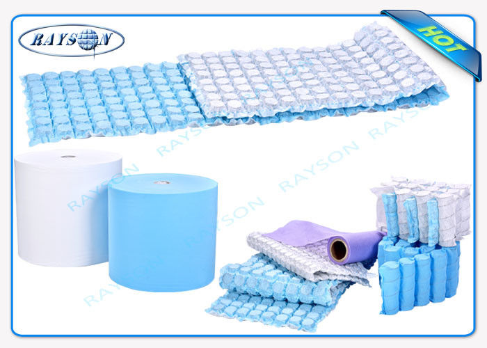 Blue / White 70GSM Big Roll PP Spunbonded Nonwoven For Packing Pocket Spring